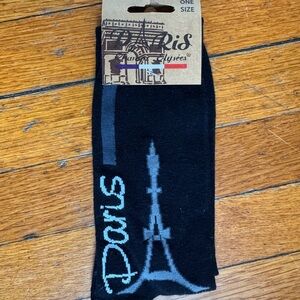 Paris black socks, NWT, one size